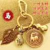 Llavero de Moneda del Zodiaco Imitación Cobre Calabaza de Cobre Transferencia Riqueza de la Noche a la Mañana Llavero Regalo Fábrica Venta al por Mayor