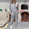 2026 Amazon Outono Novo Europeu e Americano Transfronteiriço Tamanho Plus Shopee Conjunto de Moda Casual Cor Sólida Feminino para Casa