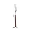 Acero Inoxidable 304 Vajilla para Comida Occidental Portuguesa Vajilla con Textura de Madera Japonesa Cuchillo, Tenedor y Cuchara con Mango de Imitación Madera Juego de Vajilla