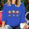 Sudadera Navideña de Copa de Vino para Mujer Pulóver Regalo de Navidad Top de Dibujos Animados Manga Larga Divertido Lindo Muñeco de Nieve