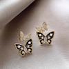 Brincos de pérola borboleta para mulheres 2024 nova moda personalidade retro elegante design de nicho exclusivo brincos joias