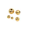 Materiales Hechos a Mano DIY Acero de Titanio Cuentas Espaciadoras Redondas Lisas Pulidas Finamente Chapado al Vacío Oro de 18K Alta Retención de Color Cuentas con Agujero Pasante Venta al por Mayor