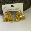 Europa e Estados Unidos venda quente brincos geométricos de aço inoxidável banhados a ouro 18k alto senso nicho brincos ins aço titânio brincos transfronteiriços