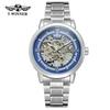 T-Winner nuevo reloj mecánico automático para hombre de moda estilo europeo y americano reloj reloj hueco a través del fondo tallado literal