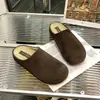 Zapatos Birkenstock Retro para Mujer Suela Gruesa Tacón Oculto Piel Genuina Pantuflas Nuevas Otoño/Invierno Felpa Adicional Birkenstock Zapatos de Media Pantufla