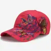 Gorra para Mujer, Primavera y Verano, Estilo Coreano de Moda, Gorra de Béisbol con Protección Solar, Bordado de Mariposa y Flor, Sombrero de Sol de Algodón Transpirable