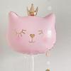 Balão de Filme de Alumínio ins Coroa Gato Formato Cabeça de Gato Decoração de Cena de Foto para Festa de Aniversário Infantil Ano
