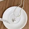 Collar Simple de Corazón de Plata para Mujer 2025 Nuevo Diseño de Nicho Cadena de Clavícula Elegante de Gama Alta Cadena para el Cuello Versátil para Mujer