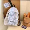 Mochila Novo Estudante do Ensino Fundamental Bolsa Escolar Mochila Graffiti com Letra Personalizada Grande Capacidade Mochila de Casal Bolsa de Viagem