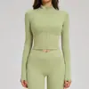 Chaqueta de Yoga Transpirable con Cuello Alto y Cremallera, Ajustada y Moderna para Correr al Aire Libre y Ropa Deportiva Casual 2539