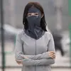 Mascarilla de Hielo de Seda con Protección Solar para Mujer, Mascarilla de Verano Fina y Transpirable con Protección para el Cuello, Mascarilla Facial Integrada para Conducir y Ciclismo, Protección UV