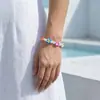 Pulseiras de Flor de Argila Macia com Contas Artesanais Europeias e Americanas Mais Vendidas, Pulseiras de Argila Macia com Contas em Fio Elástico para Atacado de Fabricantes
