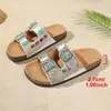 35-45 Talla Grande En Stock Sandalias Planas con Pedrería para Mujer Verano Amazon 2026 Sandalias de Playa de Corcho con Hebilla