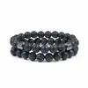 Pulsera Transfronteriza Moda Al Por Mayor Pulsera Nueva de Cuentas de Ojo de Tigre Negro Pulsera de Piedra Mapa Pulsera Magnética Producto Nuevo
