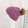 Chapéu de tricô com ponto de bolinha inverno quente bola de lã boné de lã boné monocromático atacado chapéu de curling ao ar livre