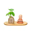 Decoración para el hogar, figuras de monjes estilo Zen, pequeñas estatuas de Buda, decoraciones para sala de estar y oficina, adornos para mesa de centro, jarrones de cerámica, paisajes en miniatura