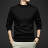 Suéter grueso 100% lana pura para hombre, nuevo de otoño e invierno 2026, camisa base cálida de estilo casual de negocios, suéter para hombre