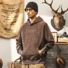 Sudadera Pesada Estilo Retro Americano para Hombre de 380g, Sudadera con Capucha Casual Holgada Teñida con Cera Lavada para Otoño, Estilo Primavera y Otoño