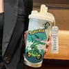Termo de Pikachu y Gengar de Pokémon, Taza de Agua de Dibujos Animados de Aspecto Elegante con Popote, Botella de Agua Portátil para Estudiantes, Hombres y Mujeres