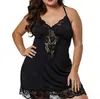 Al por mayor Europeo y Americano Sexy Nuevo Camisón de Encaje con Tirantes de Escote en V Profundo Ajustado Seda Vestido Sexy de Tirantes