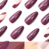 Nuevo Estilo de Exportación Europeo y Americano 24 Piezas de Uñas de Manicura, Uñas Largas Almendradas Doradas Rayadas Estilo Sexy de Moda, Uñas Portables al por Mayor