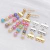 Chapado en Oro Real de 18K Grueso Color Blanco Plateado Dorado Conservador de Color Sencillo Brillante Pieza de Conexión Colgante Colgante DIY Accesorios de Joyería para Pulsera