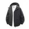 Chaqueta con capucha de trabajo cruzada a prueba de viento e impermeable para hombre, de primavera y otoño, moderna, corte holgado, abrigo de montaña, prenda exterior