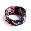 Diadema Bohemio Ins Versátil Elegante Nudo Cruzado Diadema Deportiva de Yoga Estampada Versión Ancha para Mujeres con Coronilla Alta