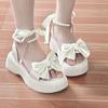 Sandálias de Princesa Estilo Coreano para Mulheres Verão 2025 Novo Laço Plataforma Fada Estilo com Saia Sapatos Romanos