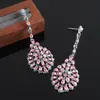 Pendientes Largos Ovalados con Incrustaciones de Diamantes Aguja de Plata, Pendientes de Moda Simples Retro Europeos y Americanos, Pendientes de Lujo Ligero de Alta Gama al por Mayor