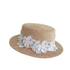 Sombrero Plano de Encaje Soluble en Agua Estilo Hada para Mujer, Sombrero de Paja para Proteger del Sol en Verano, Sombrero de Sol Pequeño de Rafia que Realza el Rostro, Sombrero Elegante