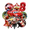 Globo de Papel de Aluminio Set de Globos de Aluminio con Diseño Grande de Dibujos Animados Mcqueen Coche Escudo de Mcqueen Decoración de Cumpleaños para Niños Venta al por Mayor