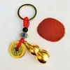 Suministro directo de fábrica cinco monedas de emperador latón calabaza cinnabar llavero colgante latón calabaza pequeña recogedor tiembla puesto callejero