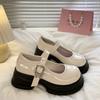 Zapatos Mary Jane de Plataforma con Tacón Grueso para Mujer 2026 Nuevo Estilo Británico Retro Zapatos Versátiles con Hebilla de Mariposa Zapatos Pequeños de Cuero
