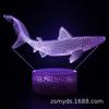Exclusivo transfronteiriço para Lâmpada de Mesa Pequena 3D Série Shark Lâmpada LED Visual Colorida Criativa Lâmpada de Mesa de Cabeceira Presente