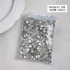 Pedras de Strass Octogonais Azuis da Moda para Nail Art, Pedras de Strass Super Brilhantes com Fundo Reto, Pedras de Strass de Vidro Cristal para Unhas, Pedras de Strass Azuis Claras de Formato Irregular