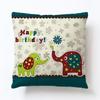 Funda de almohada de lino con animal de dibujos animados lindo elefante suministro de fabricantes de plataforma transfronteriza funda de cojín para coche sofá
