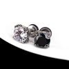 Pendientes de acero inoxidable con personalidad de circonitas retro de titanio y diamantes, joyería transfronteriza, venta al por mayor