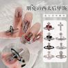 Celebridade da Internet Rainha Mãe do Oeste Joias para Unhas Arte de Unhas Liga Retro Diamante de Unha Planeta Terra Cruz Escura Acessórios Metálicos para Unhas