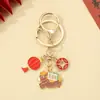 Chaveiro Lanterna de Cavalo Fofo de Ano Novo, Pingente Estilo Nacional Atrai Fortuna e Traz Bênçãos, Acessório de Chaveiro Decorativo do Zodíaco Festivo