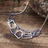 Collar Geométrico Hueco de Esmalte Más Vendido Transfronterizo, Gargantilla Versátil Cuadrada Hueca Simple Personalizada para Mujer