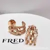 Colar de Fivela de Ferradura Fred de Alta Qualidade Corrente Mini Clavícula Colar com Pingente Pequeno Meio Diamante Fred