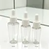 Frascos goteros de 15/20/50/60 ml, botellas de plástico PET, frascos para aceites esenciales, líquido para suero, botellas vacías dispensadoras de loción