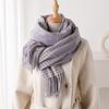 Bufanda Chal Cálido de Cachemira Imitación Estilo Coreano a Cuadros Retro para Protegerse del Frío en Otoño e Invierno Atmósfera Moderna Bufanda Versátil con Flecos