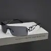 Gafas de Sol Cuadradas Sin Marco Estilo Milenio Sexy Populares Retro Bordes Cortados para Hombres y Mujeres Modernas Metálicas Punk con Recortes