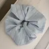 Scrunchie Xadrez Azul Céu Estilo Francês Elástico de Cabelo de Tecido Versátil Retrô Acessório de Cabelo Estilo Floresta Acessório de Cabelo da Moda