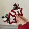 ¡Preferido de Navidad! ¡Pasador de estrella roja! Flequillo con sentido atmosférico clip Accesorios para el cabello de Año Nuevo Cortapelos Pinzas para el cabello roto