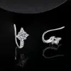 Brincos de pino de prata esterlina 925 Brincos femininos Brincos de folhas Coreia do Sul Celebridade da Internet Estilo Mori elegante Personalidade simples