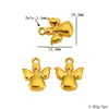 Acero Inoxidable Chapado Color Oro 18K Conserva el Color Árbol de la Vida Corazón Mariposa Elefante Cruz Colgante Pequeño Accesorios para Joyería DIY