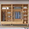 Mueble de combinación de armario pequeño para dormitorio estilo nórdico, almacenamiento de dormitorio de madera maciza